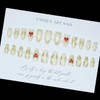 LPOODDNU Almond 3D Gilding Press on Nails - Medium Fake