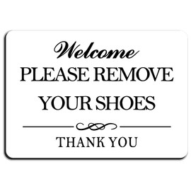 CRYSFLOA Peel and Stick Please Remove Your Shoes Acrylic Warning Sign Acrylic Wall Sign Hotel Sign Self-Adhesive Sign Hotel Room Sign for Home Office Apartment 5’’ x 3.5’’ pack of 1