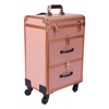 lkoewqzamx Professional Rolling Makeup Trolley Case, Train Case Box, Organizer