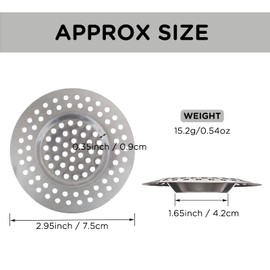 Kitchen Sink Strainer, 2PCS Sink Drain Stopper Stainless Steel Sink Strainer Basket Kitchen Drain Hair Catcher Outer Diameter 7.5cm Inner Diameter 4.2cm Drain Filter for Kitchen Sink