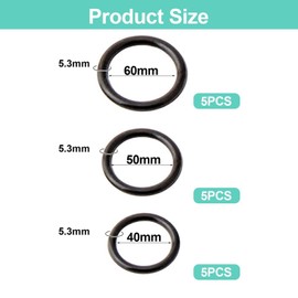 15 Pieces of O-Ring Seals, Rubber Seals, Wear-Resistant Seals, High-Temperature Resistant Seals