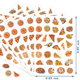 768PCS Pizza Themed Paper Stickers，Food/Pizza Party Favors Decorations Supplies Goodie Bag Stuffers Favors Prize Motivational Sticker(24 Sheets)