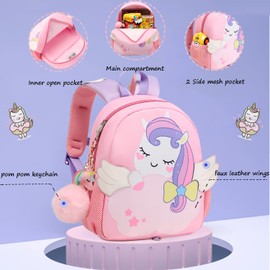 Jumpopack Unicorn Toddler Backpack for Girls Preschool Backpack for Girls Kids' Backpacks Small Mini Toddler Backpack Toddler Bookbag