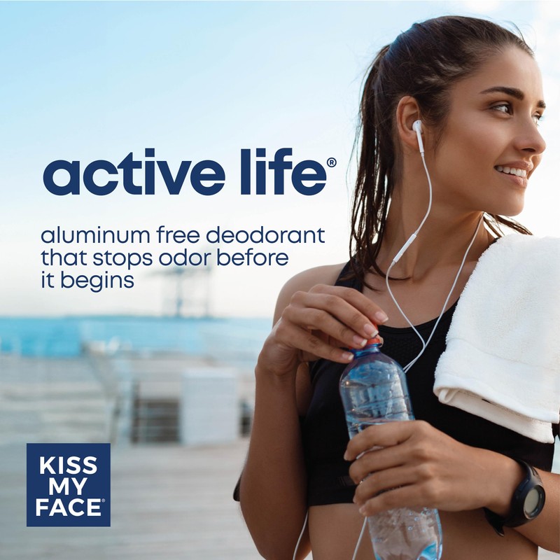 Kiss My Face Active Life Deodorant Contains Naturally Derived Ingredients,