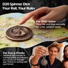Haxtec D20 Spinner Dice with Keychain & Necklace Gifts for