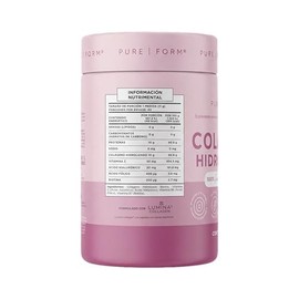 Pure Form - Colágeno Hidrolizado Lumina en Polvo de Origen Bovino | Adicionado con Vitamina C, Ácido Fólico, Biotina y Ácido Hialurónico | 440 gramos 