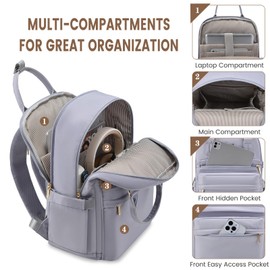 LOVEVOOK Laptop Backpack for Women 15.6 Inch Laptop Bag with USB Port, Fashion Waterproof Backpacks Teacher Nurse Stylish Travel Bags Vintage Daypacks for College Work