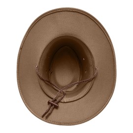 QUINTRA Men Women Cowboy Hat Western Cap Wide Sun Hat Winter Summer Hat, khaki, One Size