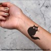 4 x 'Black Cat' Temporary Tattoos - Water Resistant, Skin-Safe,