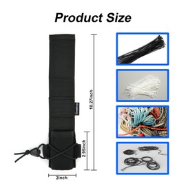 Zip Tie Organizer, Large Capacity Cable Tie Holder with Adjustable Belt Loop & Pocket, Universal Zip Tie Organizer Band for Cable Arrangement, Heavy Duty Wire Tie Keeper for Easy and Neat Organization