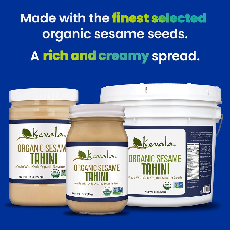 Kevala Organic Tahini – 3.5 lb – Sesame Seeds Tahini