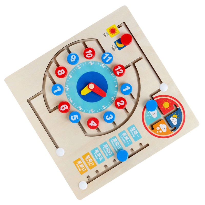 Teaching Clock Wooden Digital Matching Time Clock Educational Toys Early