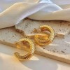 ZARD Textured Bold Hoop Earrings in 14K Gold