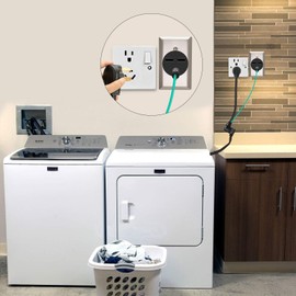 WELLUCK 1.5 FT 4 Prong to 3 Prong Dryer Adapter, 30 Amp Dryer Outlet Plug Power Cord, NEMA 10-30P Male to 14-30R Female Three Prong Converter, 250V 3prone Old Clothes Dryer Connector w/Ground Wire