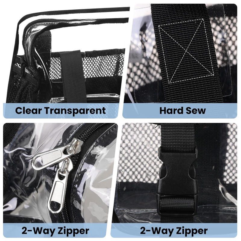 BORMELUN Clear Tote Bags for Work Shoulder Strap Stadium approved
