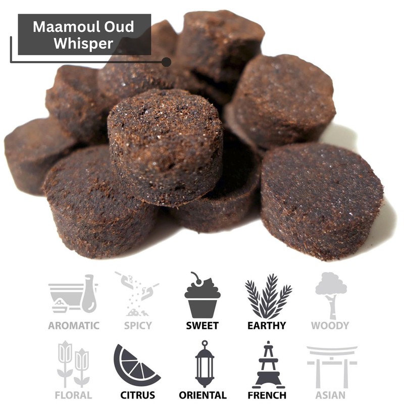 Maamoul Oud Whisper 80g (Pressed Resin Disks) | Use with