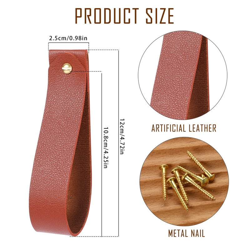 Vin Beauty 6 Pc Wall Hooks - Leather Wall Hanging