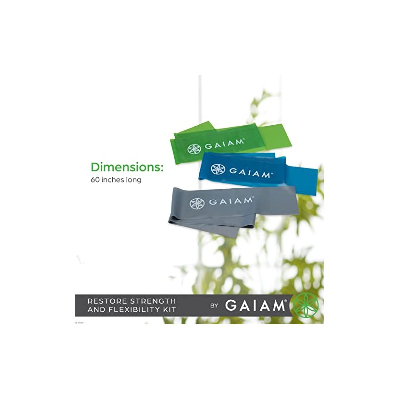 Gaiam Restore Strength and Flexibility Resistance Band Kit Set