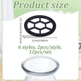 NBEADS Mason Jar Propagation Topper, Mason Jar Insert Lid, Plant Organiser Lid with Grid Flowers, Cutting Lid for Desks and Home, Pack of 12