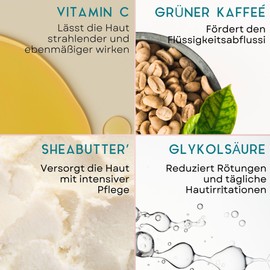 C-TONIC - Firming and Invigorating Body Cream, Perfumed Body Cream - Moisturising Exfoliating Body Cream with Glycolic Acid, Panthenol and Vitamin C - Moolecola