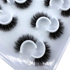 HBZGTLAD 6 Pairs Fluffy False Eyelashes Natural Faux Mink Strip 3D Lashes Pack (MDF-10)