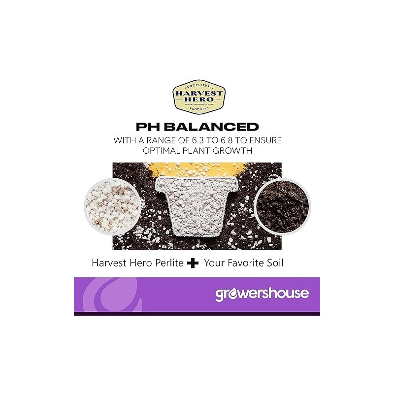 Harvest Hero 12qt Organic Perlite for Plants, Perlite for Gardening