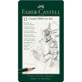 Faber-Castell 119065 – Pencil Castell 9000, Set of 12, Art Set, Contains 8B – 2H pencils, Basic assortment 8b - 2h