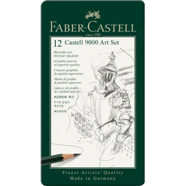 Faber-Castell 119065 – Pencil Castell 9000, Set of 12, Art Set, Contains 8B – 2H pencils, Basic assortment 8b - 2h