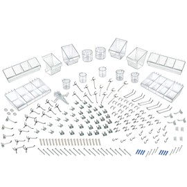 Azar Displays - 900960-190-Piece XLarge Pegboard Organizer Accessory Kit, Hooks Assortment for Tools and Storage System. Hardware Hooks and Bins.
