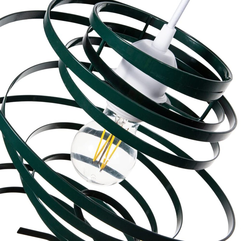 Modern Designer Dark Forest Green Gloss Metal Double Ribbon Spiral