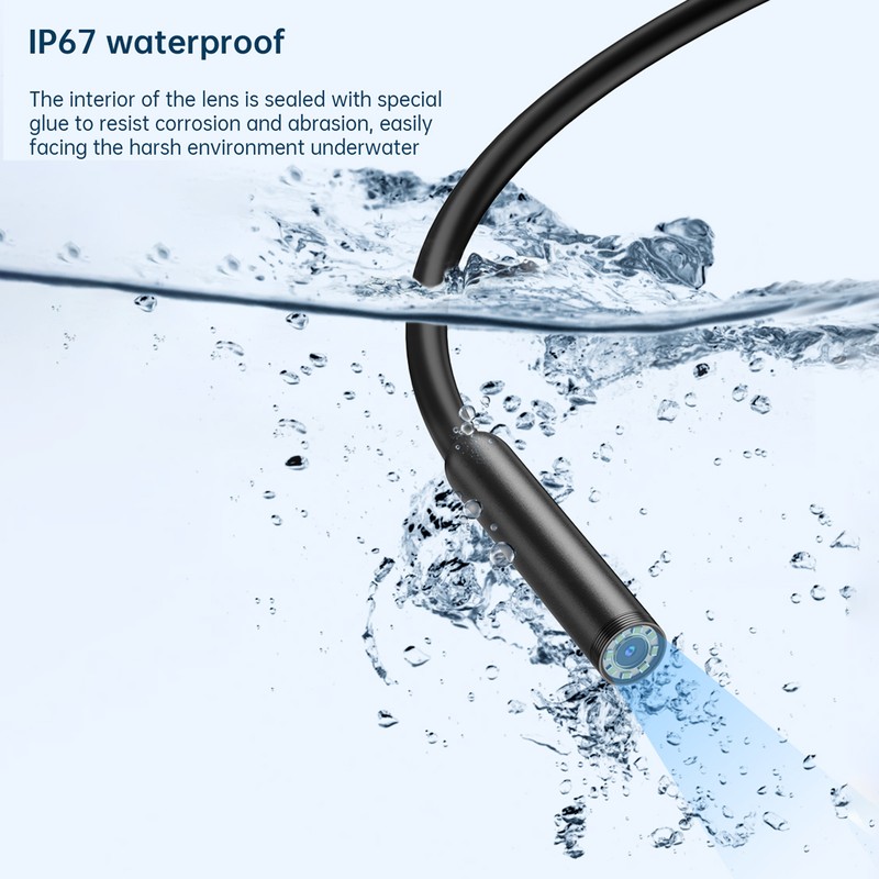 Endoscope Camera with Light, IP67 Waterproof Borescope with 8 LED