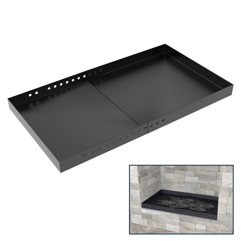 Pearwow Rectangle Fireplace Tray,Expandable Ash Pan for Collecting Ash,Galvanized Steel