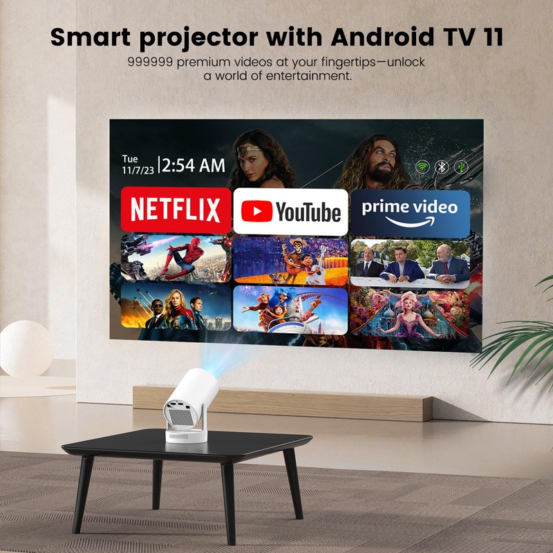 Chicdaze Mini Projector 4K Support, Portable Projector with Wifi 6