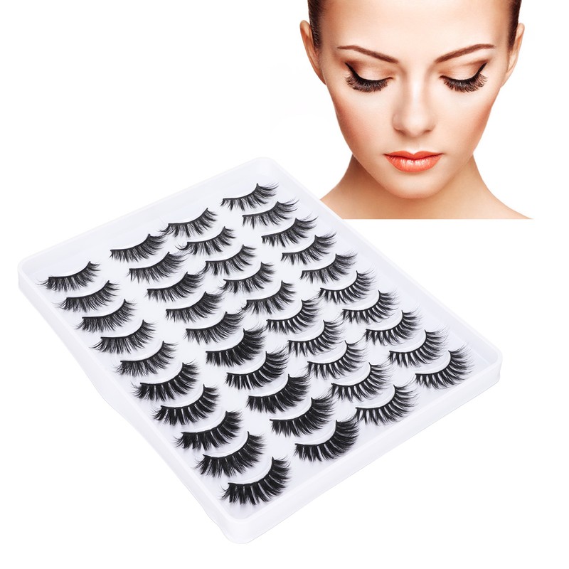 20 Pairs 6D False Eyelashes 4 Styles Long Thick Semi