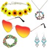 5 Pcs Hippie Costume Accessories Set 70s Peace Sign 60s
