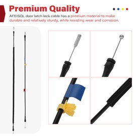 AFEISOL Extended Cab Door Latch Release Cable, Compatible with F250 F350 F450 F550 Super Duty 1999-2007 Rear Door Lock Cable Upper Lower Left Right Door Cable Replace# 6C3Z28264A01A 6C3Z28264A00A