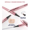 Microblading Eyebrow Pencil, 4-Tip 3d Eyebrow Pencil, Natural Eyebrow Definer,