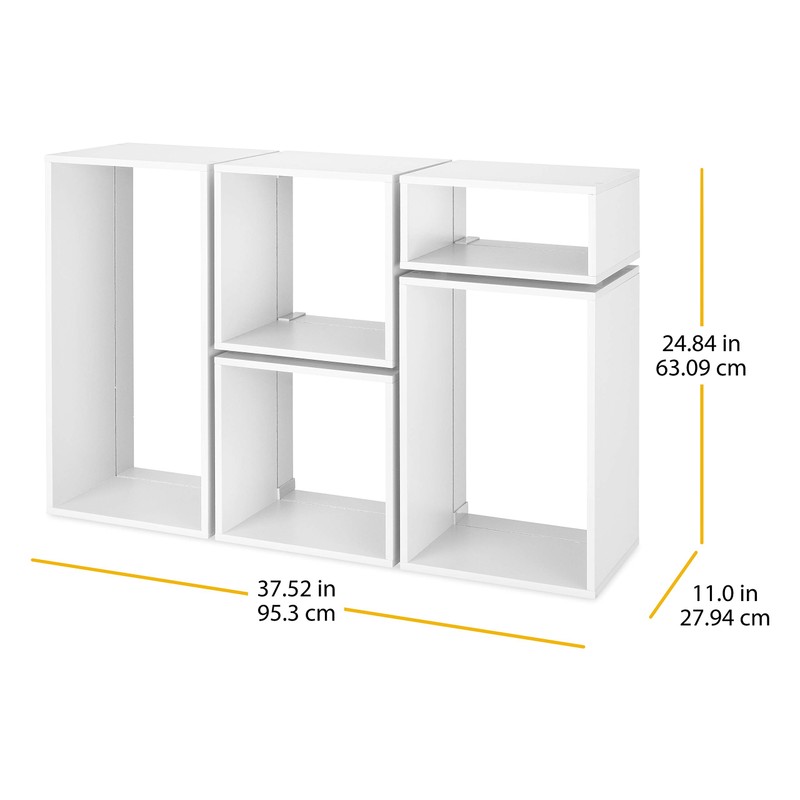 Whitmor Clip & Cube 5-Piece Organizer, White