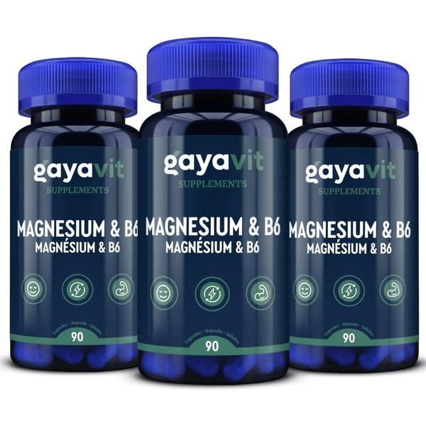 Magnesium B6-270 Capsules - Supple and Strong Muscles - Nervous System - Energy - Bones and Teeth - Magnesium Citrate - High Quality - Vegan