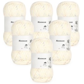 Noonuur Speckled Yarn for Crocheting-72% Cotton 28% Acrylic-6 Pack of 50g/1.76 oz, Ombre Yarn for Knitting, Soft Crochet Yarns for Fluffy Baby Blankets, Sweaters-3 DK Light Worsted Weight(E)