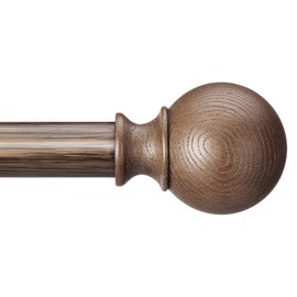 BRIOFOX Walnut Wood Curtain Rods for Windows 72 to 144 Inch(6-12ft) - 1'' Diameter Heavy Duty Curtain Rods with Imitation Wood Grain Pattern Finials,Adjustable Decorative Curtain Rods Set,28-144''