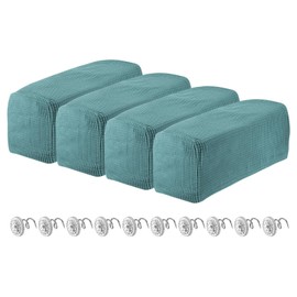 uxcell 4pcs Stretch Armrest Covers for Chairs/Sofas, Couch Arm Covers with Twist Pin, Furniture Protector Slipcovers for Sofa Chair Recliner Light Blue