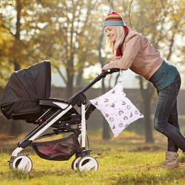 fimaska 2 Pack Wet Dry Bags Waterproof Washable Travel Bags, Wet Bag with 2 Zippered Pockets for Diapers, Daycare, Bathing, Travel, Beach, Wet Swimwear, Yoga Gym(Rainbow)