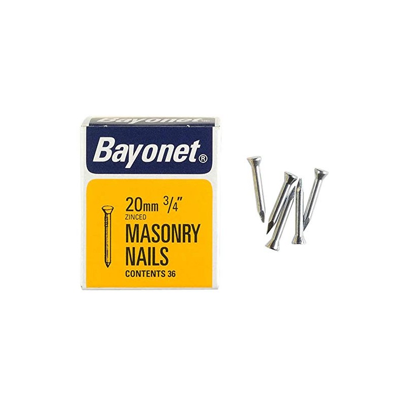 Masonry Nails ZINC Plated, 20MM (PK36), Nail Fasteners, Hardware, 36