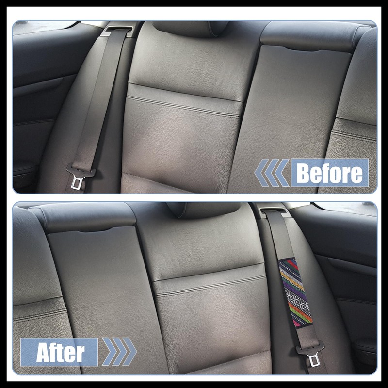 Hihaha 2pcs Universal Car Seat Belt Shoulder Pad Covers Linen