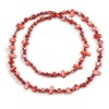 Avalaya Long Imperial Red Shell Nugget and Dark Red Faceted