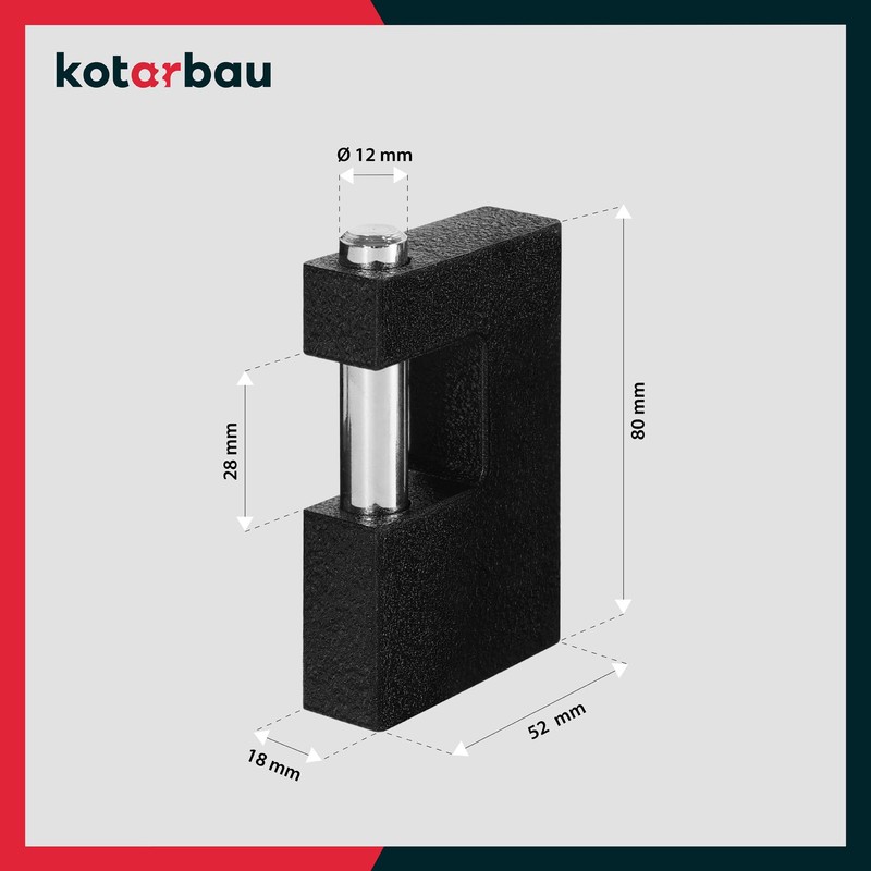 KOTARBAU® Cast Iron Padlock 80 mm Monoblock Padlock with Bolts