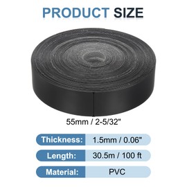 MECCANIXITY Black Edge Banding 100 ft x 2-5/32 Inch Veneer Tape Pre-glued Flexible Plywood Edge Banding with Hot Melt Adhesive for Furniture Restoration