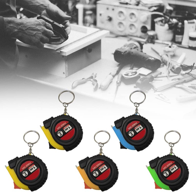 5 Pcs Retractable Tape Measure Ruler with Slide Lock Measuring