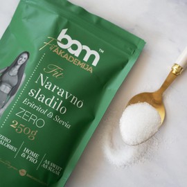 BAM FIT Natural Table Sweetener, Calorie Free Sugar Substitute, with Erythritol and Stevia, 250 g